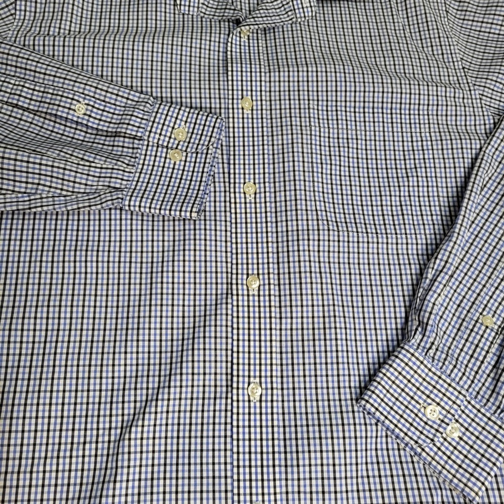 Lands End Checked Long Sleeve Button Down Casual Shirt Men's 15 1/2 (34-35) - Picture 2 of 9